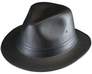 Stylish Henschel Leather Fedora Hat
